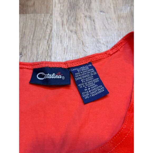 90s Sleeveless Tropical Sunset Baby Tee Tank Top Large - Picture 6 of 6